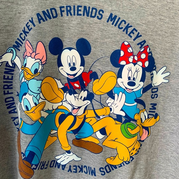 Disney & Friends Tops - Mickey & Friends (Large) Gray, short sleeve, round neck T-Shirt w/fun colors